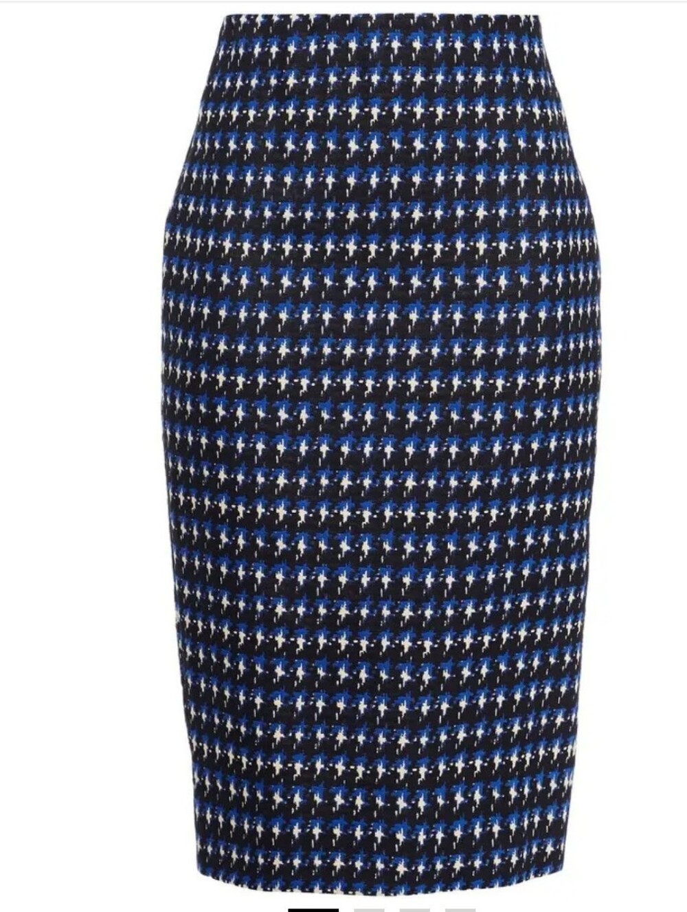 Victoria Beckham Houndstooth Cotton Pencil Skirt